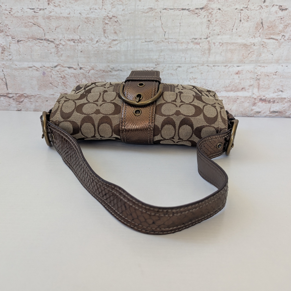 Coach Soho 8k38Signature ShoulderBag Leather & canvas women's Bag - Picture 7 of 16